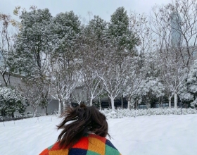 沈梦辰晒初雪美照 针织衫映衬白雪美成画报